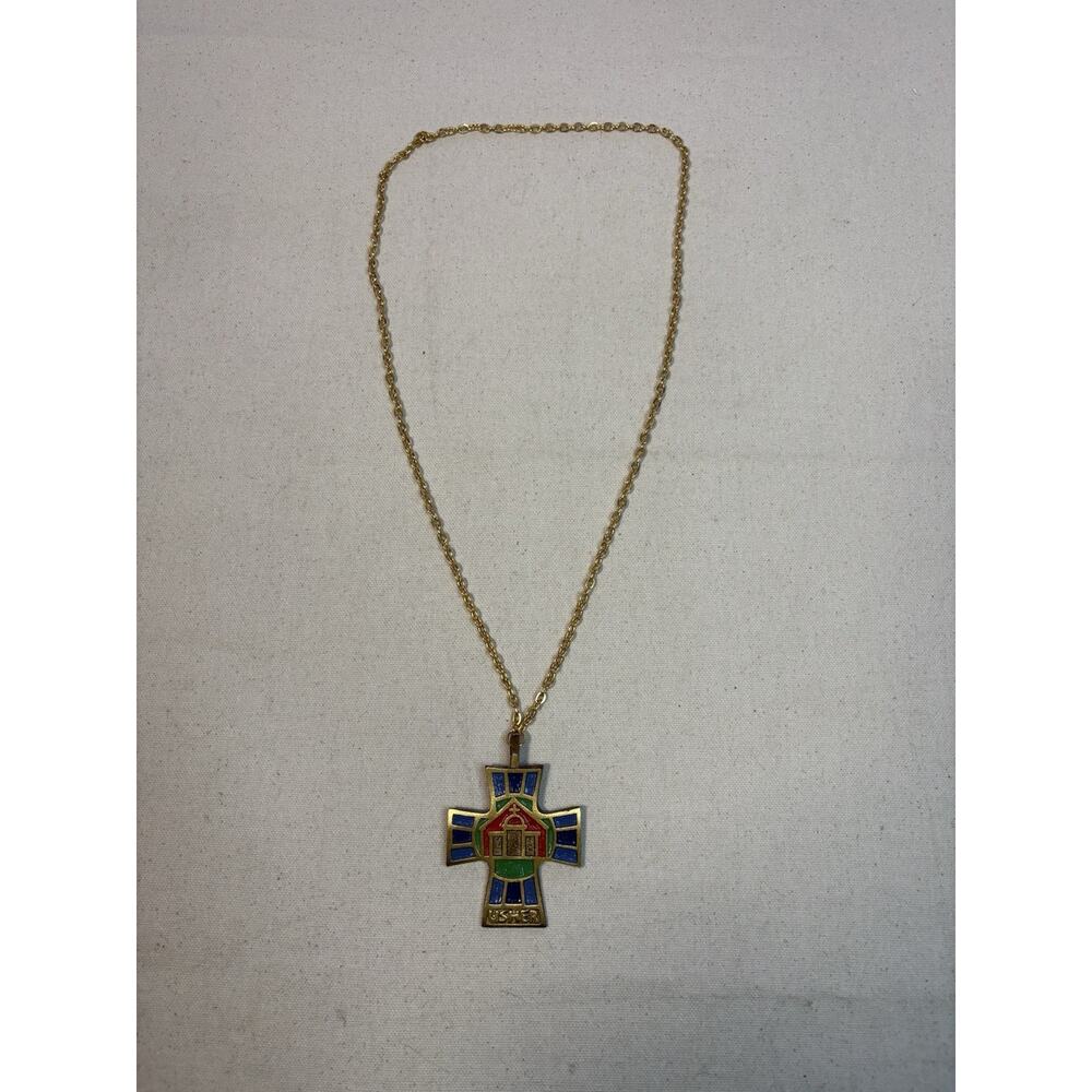 Terra Sancta Guild Usher Pendant on Gold Tone Chain
